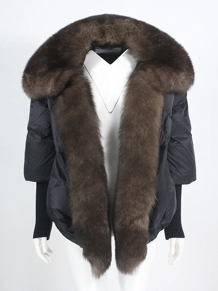 Lose Natürliche Echt Fox Pelz Kragen Mantel Dicke Neue Europäische Mode Weiße Ente Unten Jacke Winter Frauen Warme Luxus Oberbekleidung – Detail 9