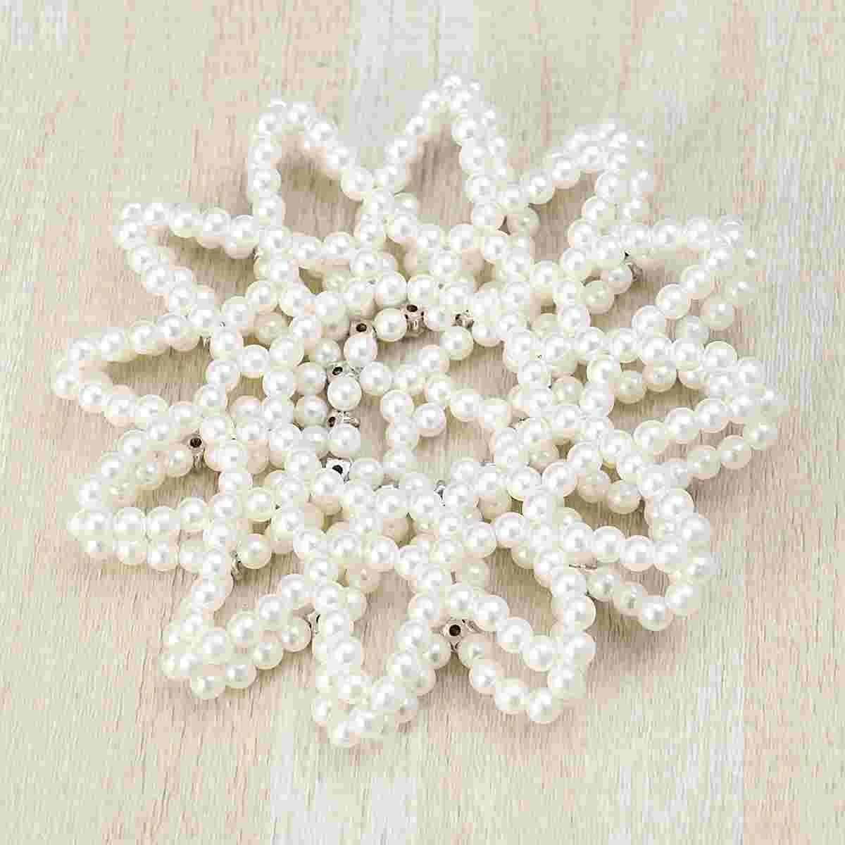 

Dance Performance Hairnet White Pearl Snood Scarf Long Lasting Bun Nets Crochet Gymnastics