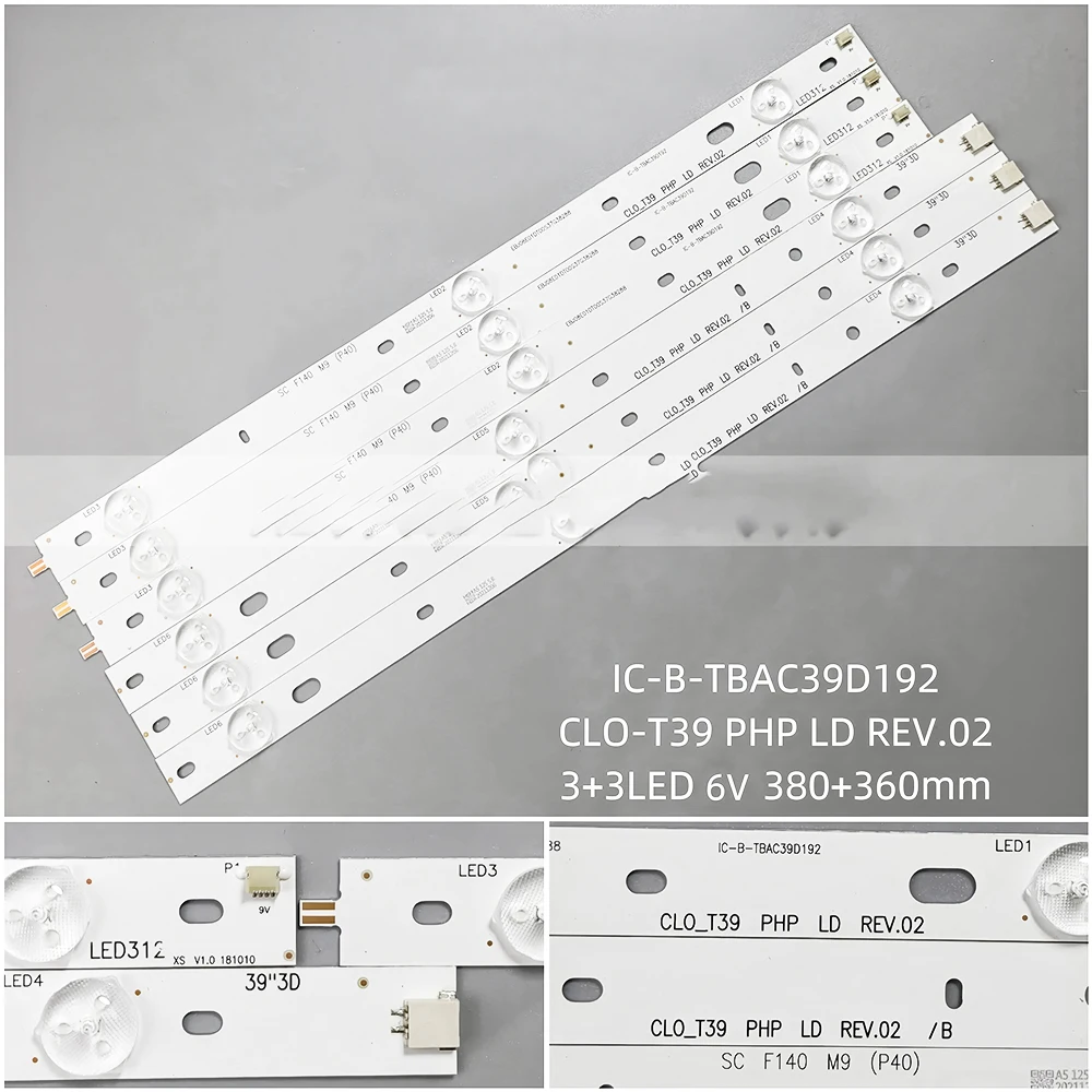

Светодиодная лента подсветки 6V для телевизоров 39PFL3088H/12, 39PFL4398T/60, 39PFL5708/F7, TPT390J1-HJ1L02, IC-B-TBAC39D192, CLO_T39, PHP LD REV.02