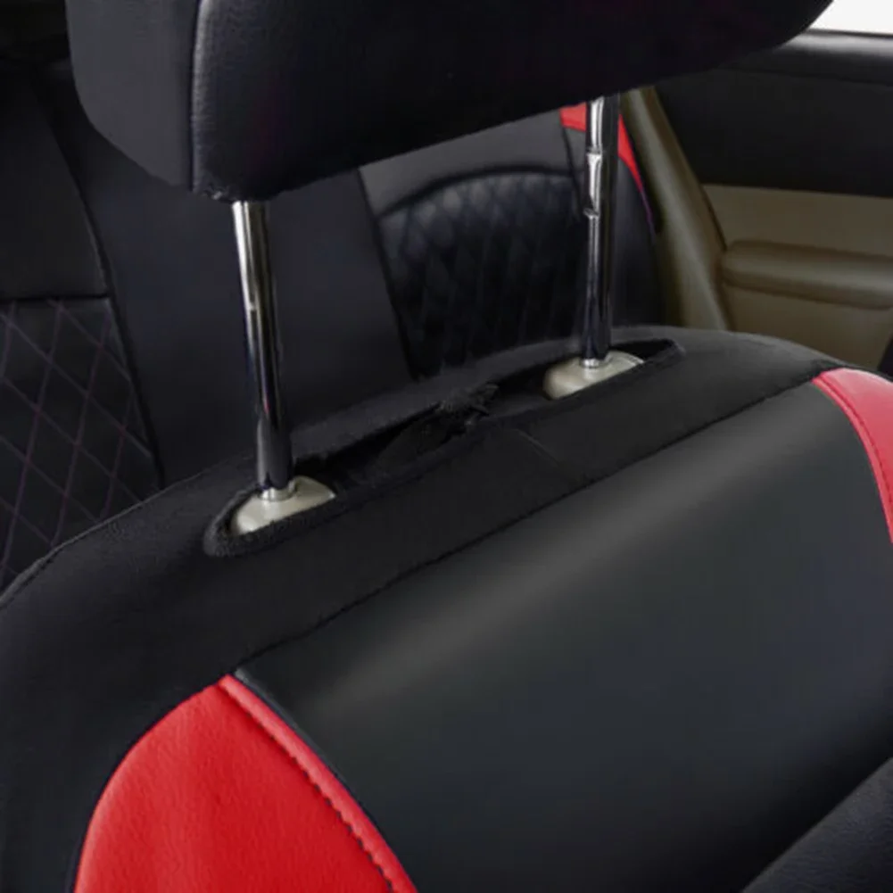 For Cars Trucks Vans 4Pcs Car Seat Cover PU Leather Car Seat Universal Cushion Front And Rear Seat Full Protection Seat Pad