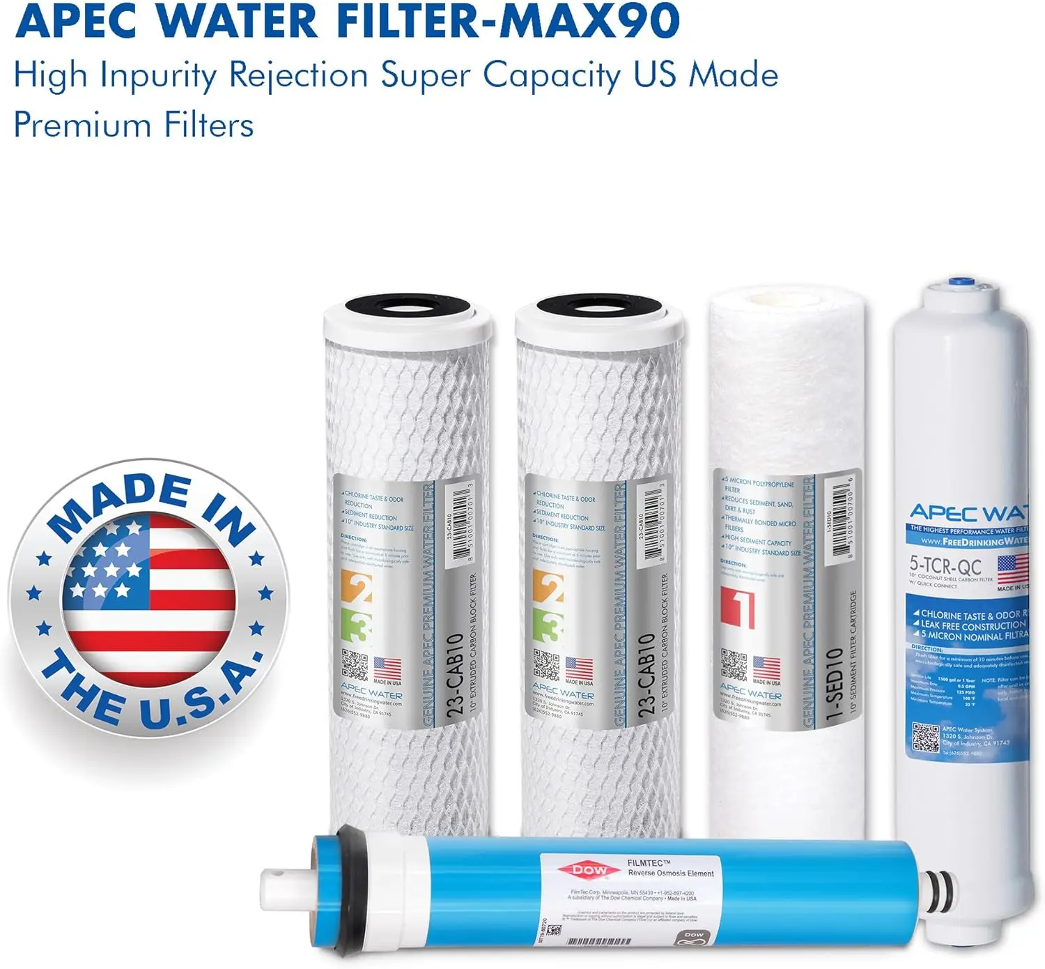 Complete Replacement Filter Set For ULTIMATE Series Reverse Osmosis Water Filter System