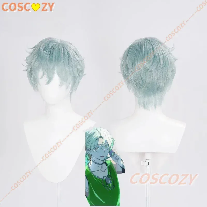 

TILL Wig Anime Alien Stage Till Cosplay Prop Wig Short 33cm Grey Green Hair Halloween Christmas RolePlay Men Wigs Customized