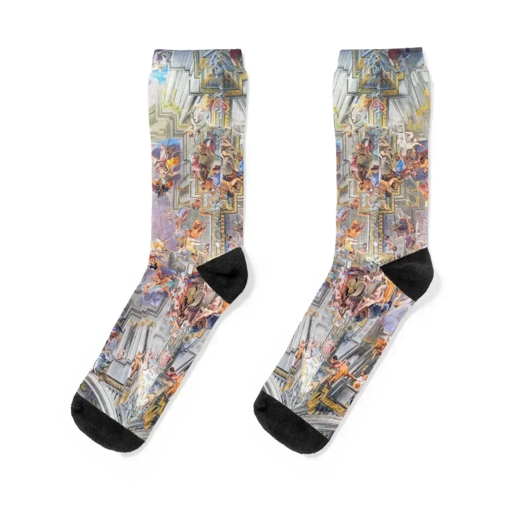 

Baroque Pastel Ceiling Magic Socks basketball tennis summer Socks For Men Women's