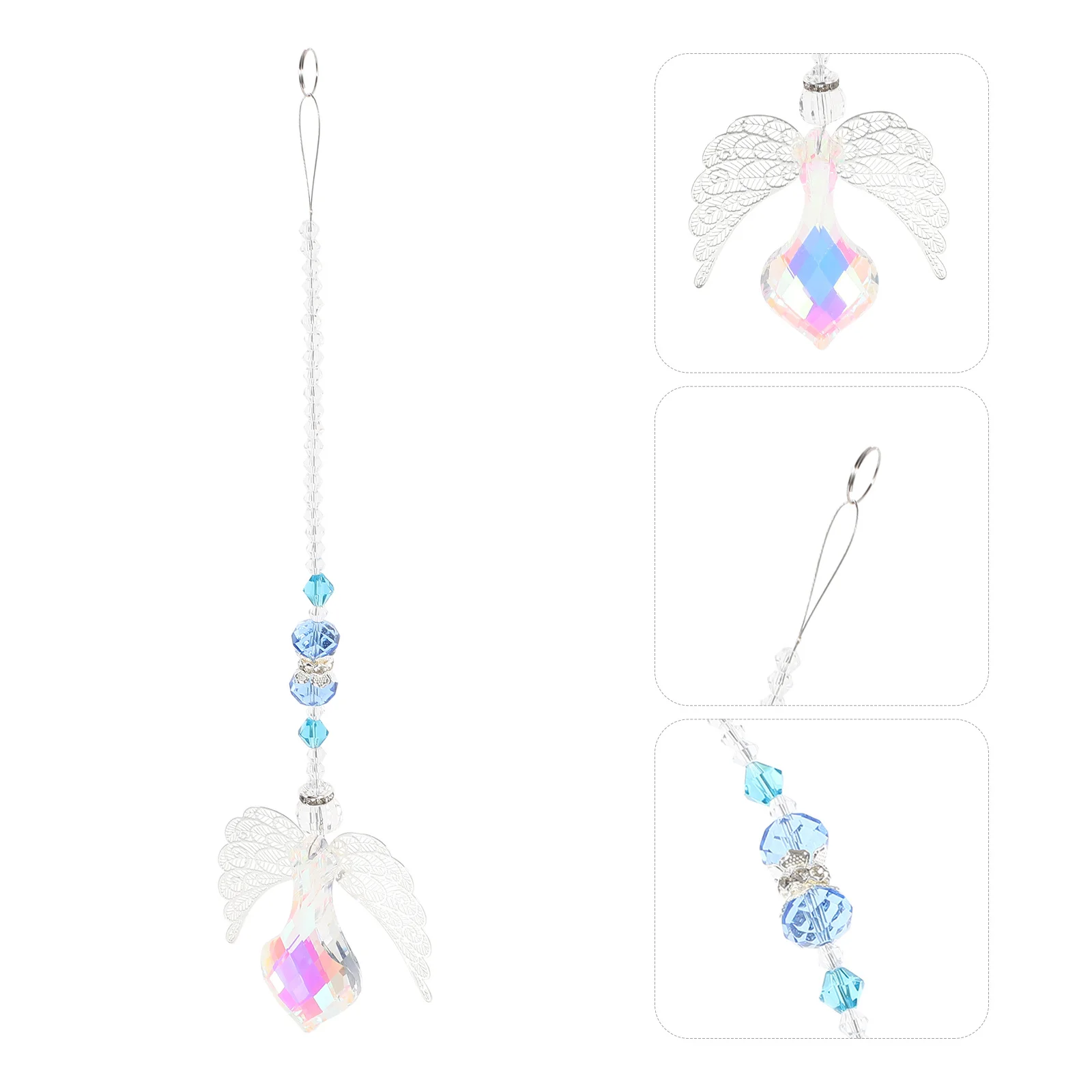 

Sturdy Classy Crystal Hanging Wings Ornament Weather-Resistant Home Garden Window Balcony Decoration Birthday Christmas Gift