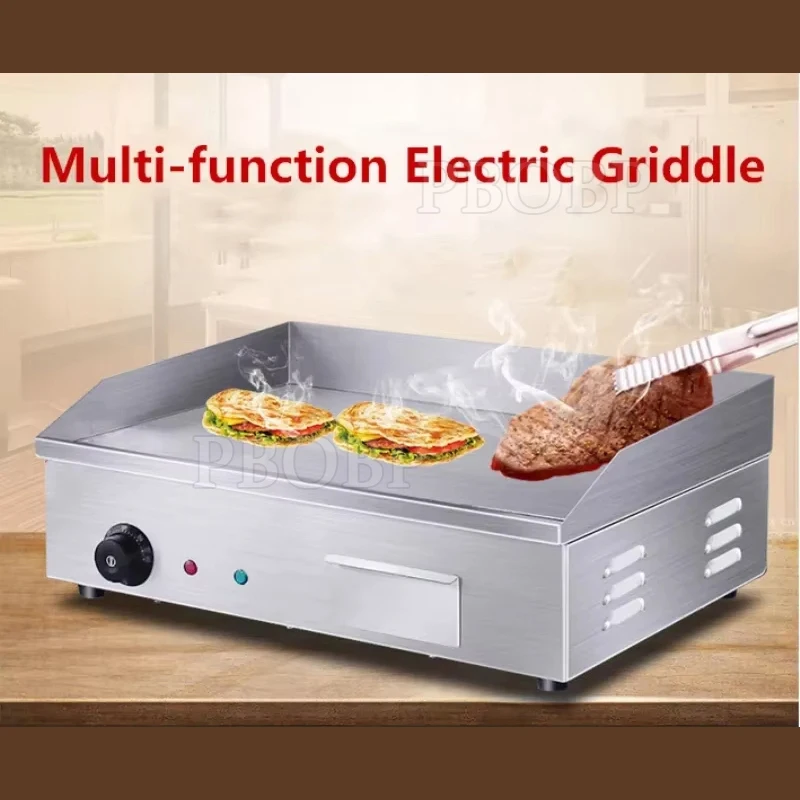 Commercial Stainless Steel 3000W Flat Top Electric Griddle Grill High Temperature Non Stick Cooking Plate For Restaurant Kitchen