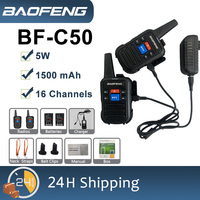 Baofeng BF-C50 Mini Walkie Talkie UHF Dual PTT 16 Channels USB-C Charger Child Intercom HF Transceiver Protable CB Two Way Radio
