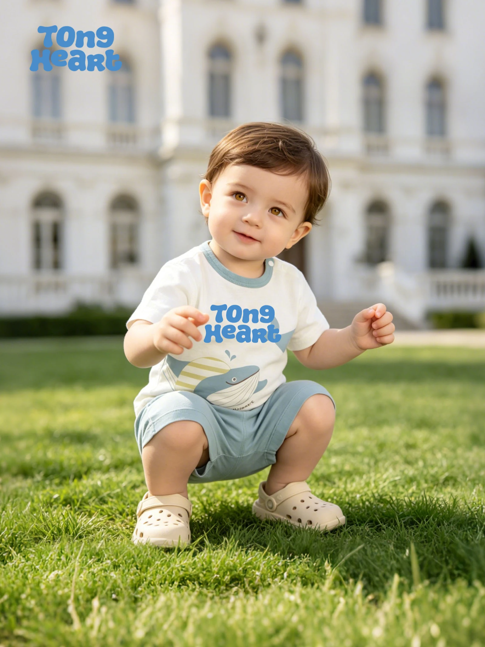 Baby short-sleeved summer outfit shorts - suitable for infants. Boys and girls' summer separates - suitable for children.