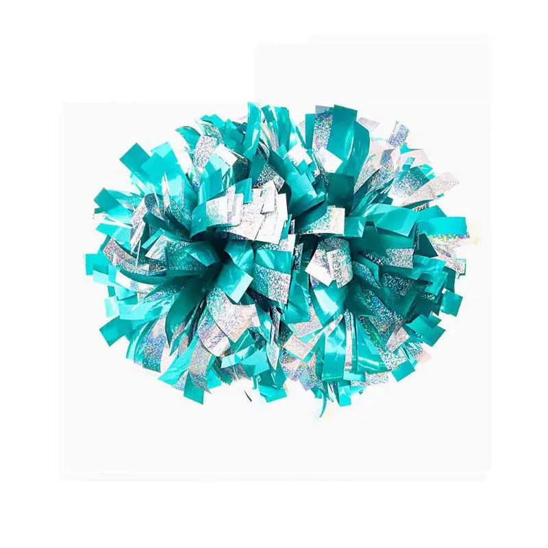 

1Piece,Custom Cheerleader Pom, Cheerleader Poms,TURQUOISE, Holographic Silver, 4 ",6",8 ", Pick Color