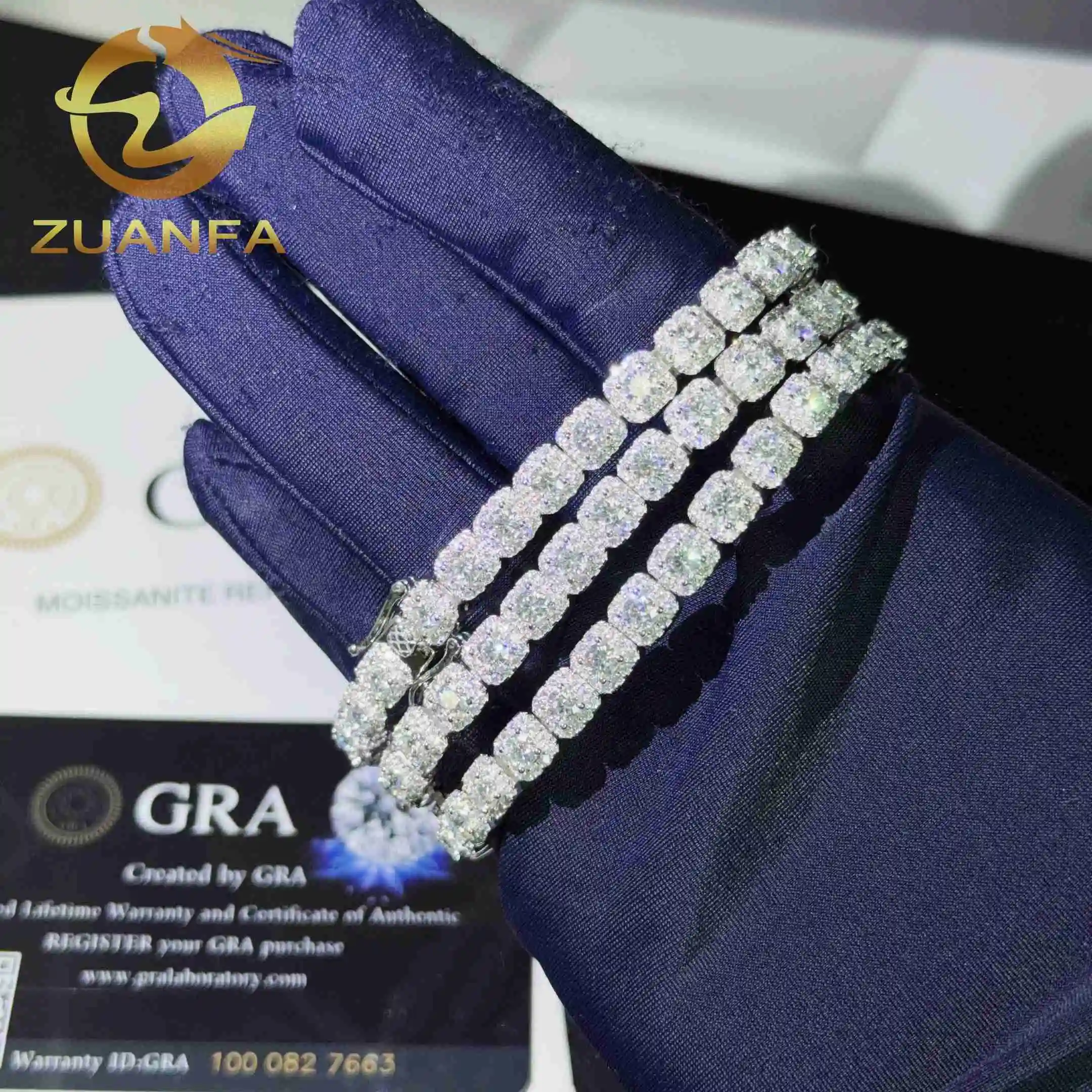 Shipping Ready 6mm Pass Diamond Tester Moissanite Hip Hop Bracelet Fashion Cuban Link Bracelet 925 Silver..