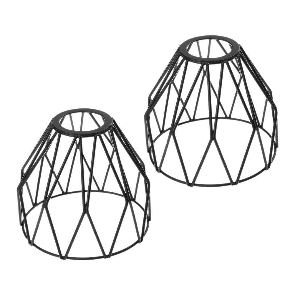 

2 шт., подвесные светильники, абажуры из кованого железа для подвесной лампы, клетка для лампочки, сменная крышка, железные аксессуары для освещения