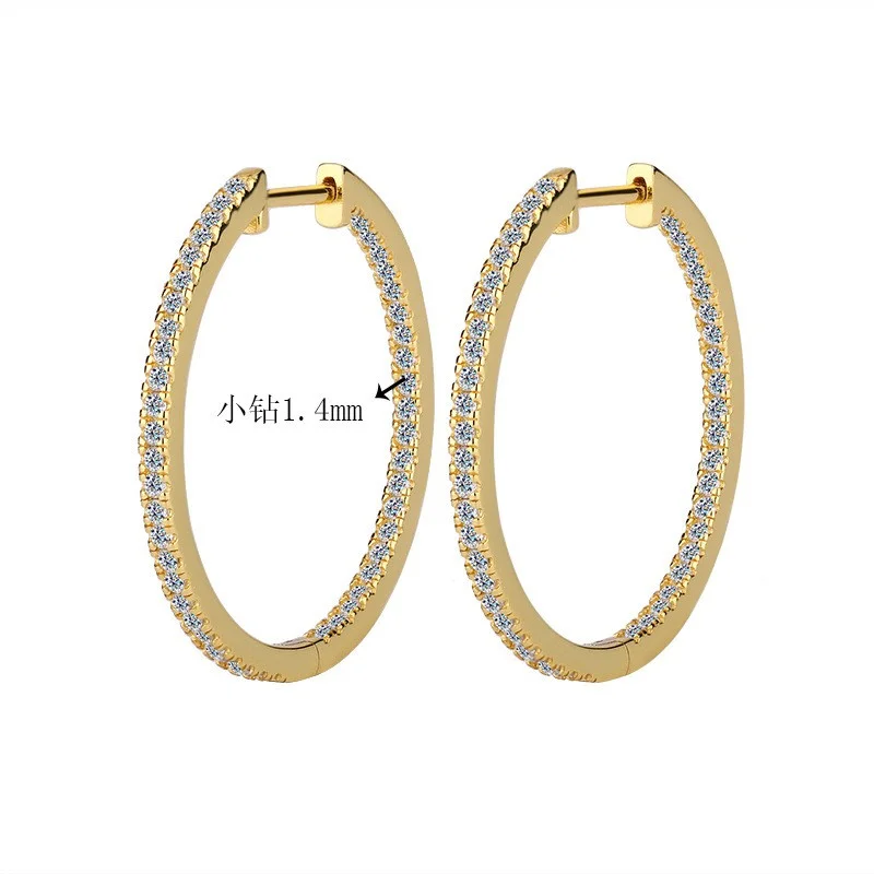 MSE026 Lefei Fashion Trend Classic Luxury Moissanite Exaggerated Big Circle Earring Women Sterling Silver 925 Party Jewelry Gift