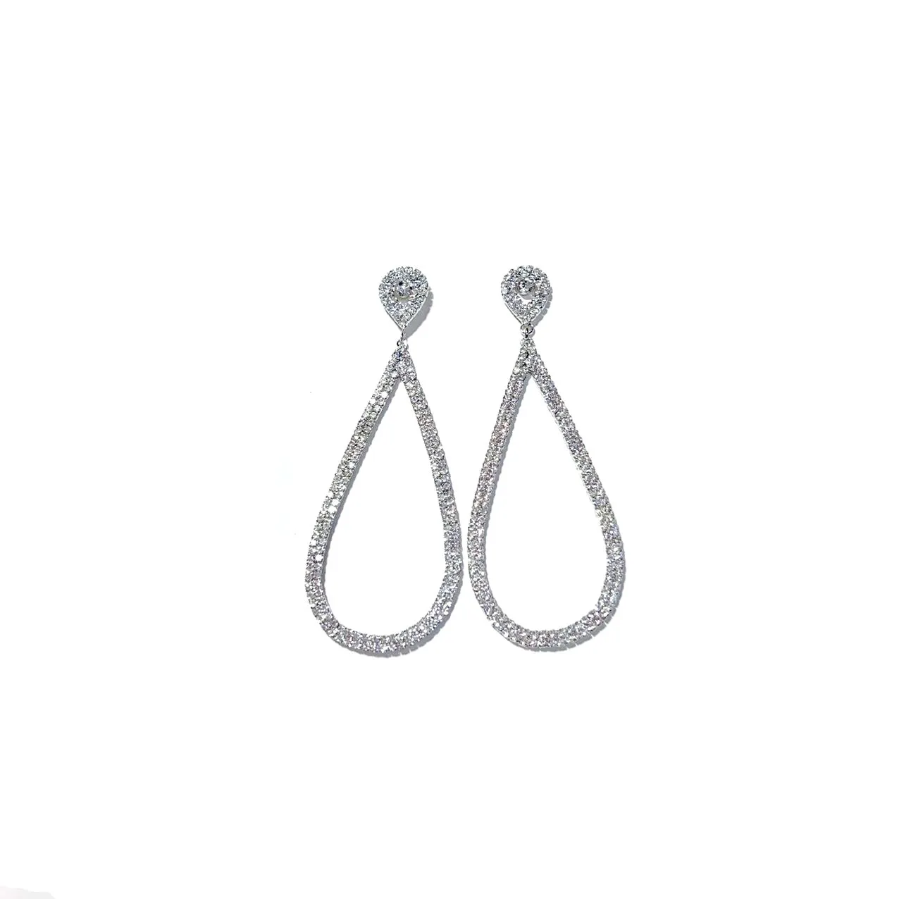 أقراط جديدة على شكل قطرة ماء مجوفة أوروبية وأمريكية متعددة الاستخدامات أقراط هندسية من حجر الراين للولائم النسائية وp