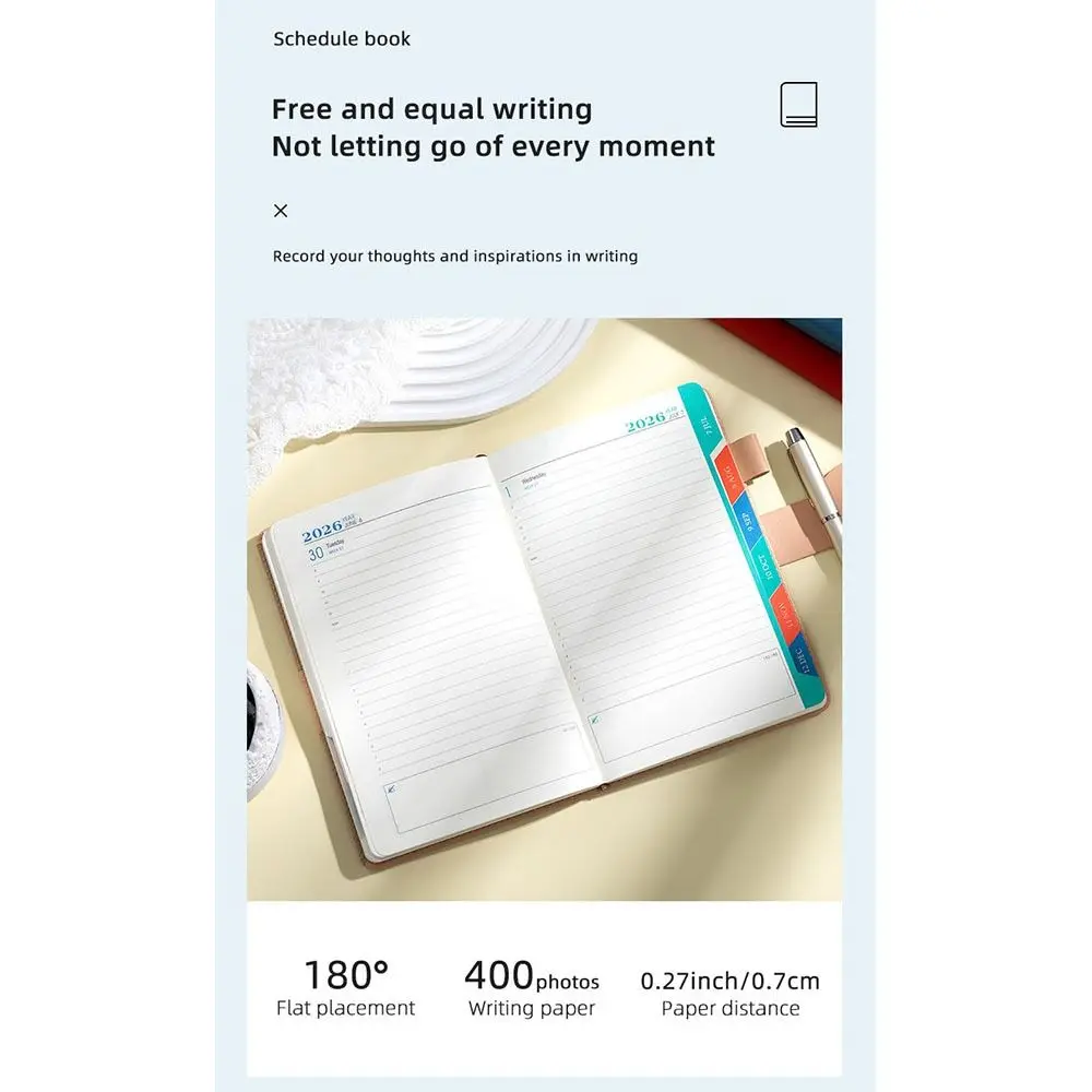 365 dias por dia 2026 agenda em inglês bloco de notas engrossado eficiência a5 agenda planejamento caderno uma página plano livro portátil