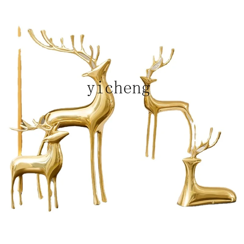 

Xl Brass Deer Decoration Light Luxury TV Wine Cabinet Hallway Home Small Soft Decorations