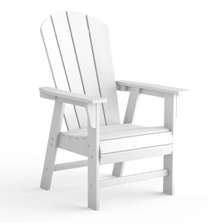 Outdoor HDPE Adirondack Fire Pit Chairs for Patio, Porch, Backyard, Deck Weather-Resistant, All-Weather, Classic Beige