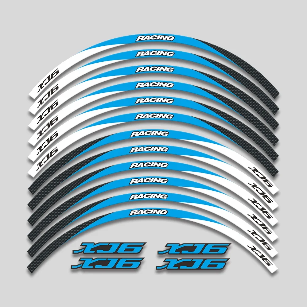 

For YAMAHA xj 6 XJ6 17inch Motorcycle Accessories Stickers Wheels Hub Reflective Stripes Rim Tire Decorative Decals Tape Set