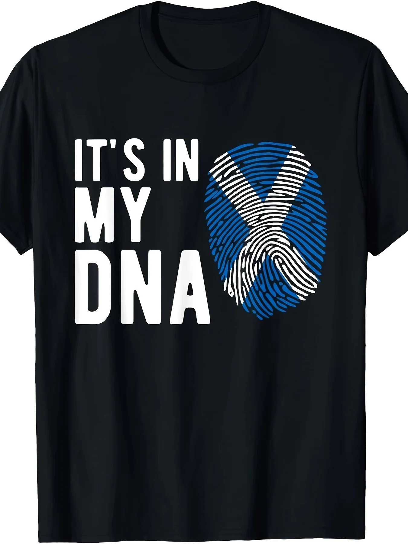 T-shirt pour homme avec imprimé ADN du drapeau écossais, idéal pour les week-ends et les tenues décontractées - Symbole écossais, col rond, manches courtes, lavage en machine