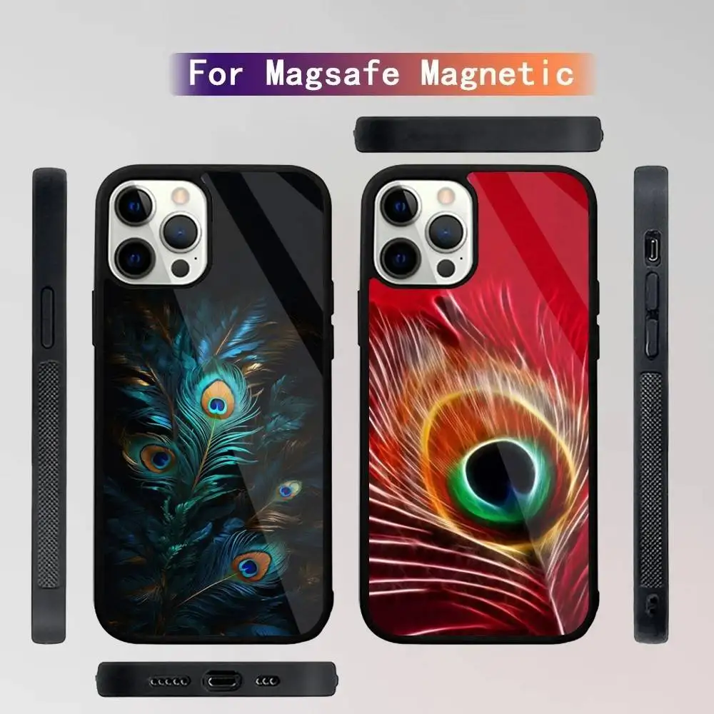 

Bird Animal Peacock Feather Phone Case For iPhone 16,15,14,13,12,11,Plus,Pro,Max Mini Magsafe Magnetic Wireless Charging