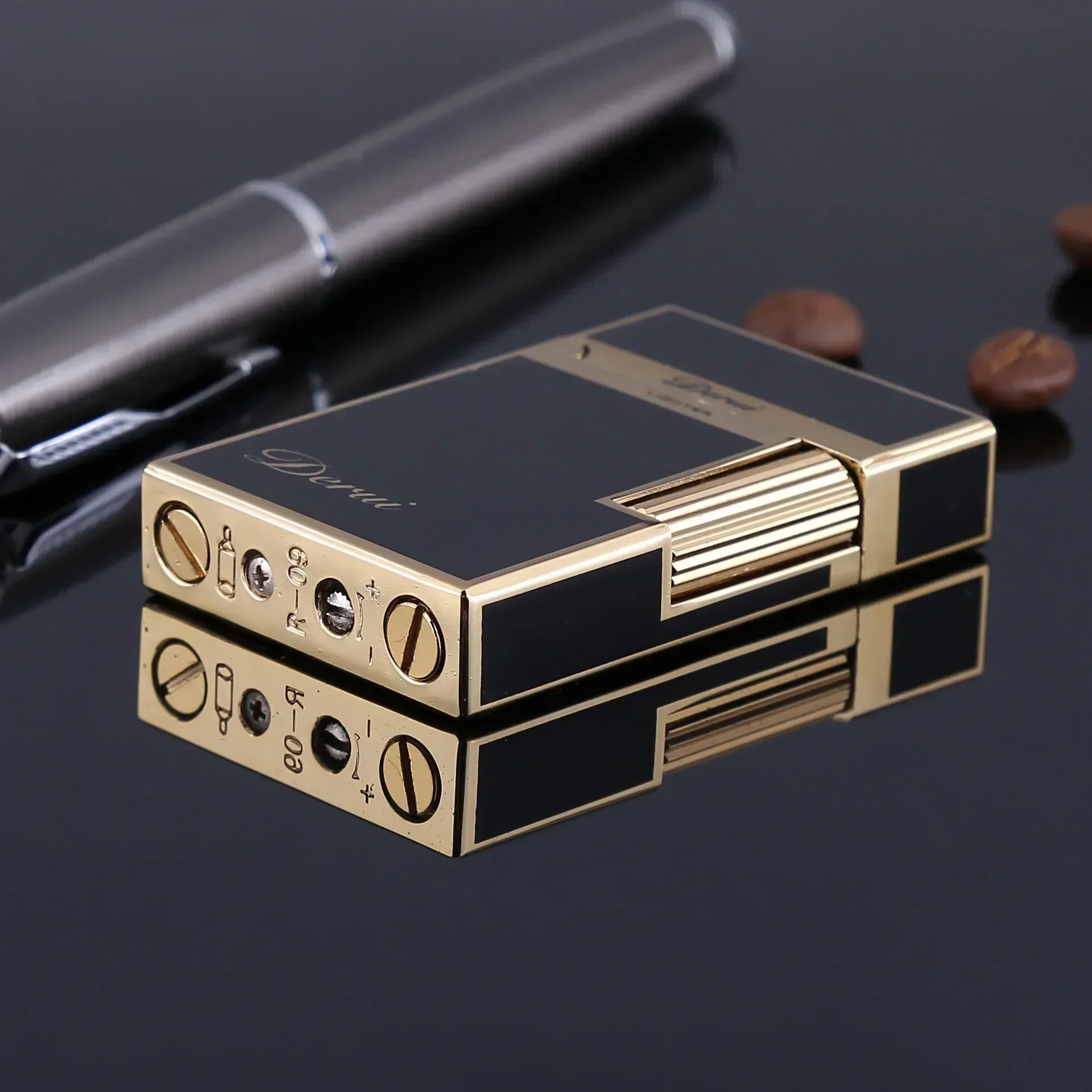 Genuine Steel Sound Loud Lighter Gas Inflatable Open Flame Metal Side Sliding Cigarette Lighter Boyfriend Husband Gift