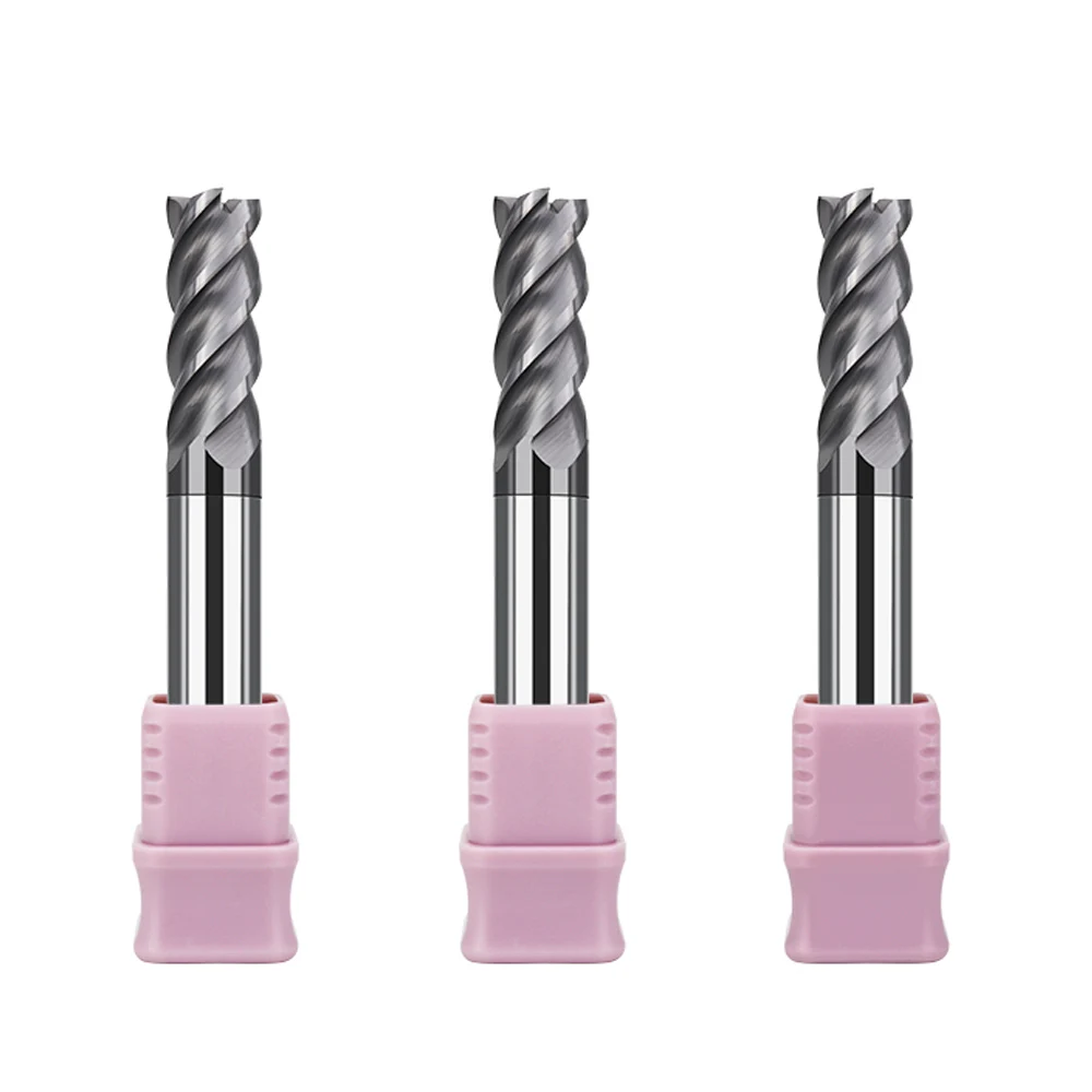Augusttools HRC65 고경도 코너 라운드 엔드 밀, 카바이드 텅스텐강 밀링 커터, 열처리 재료용 4 플루트