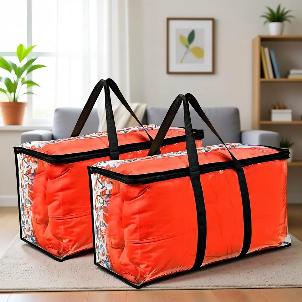 

Extra-Large Clear Moving Bags, Heavy-Duty Storage, College Totes, 25x14x12