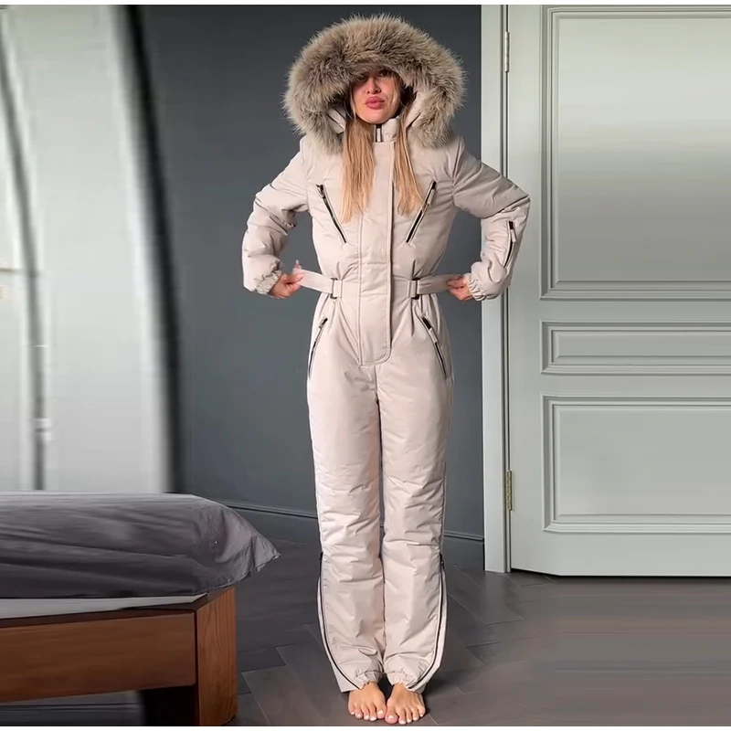Warm Hooded Puffer Winter Jumpsuit. S73bdbfaf07cc4450ae92c80956ec2dd6C