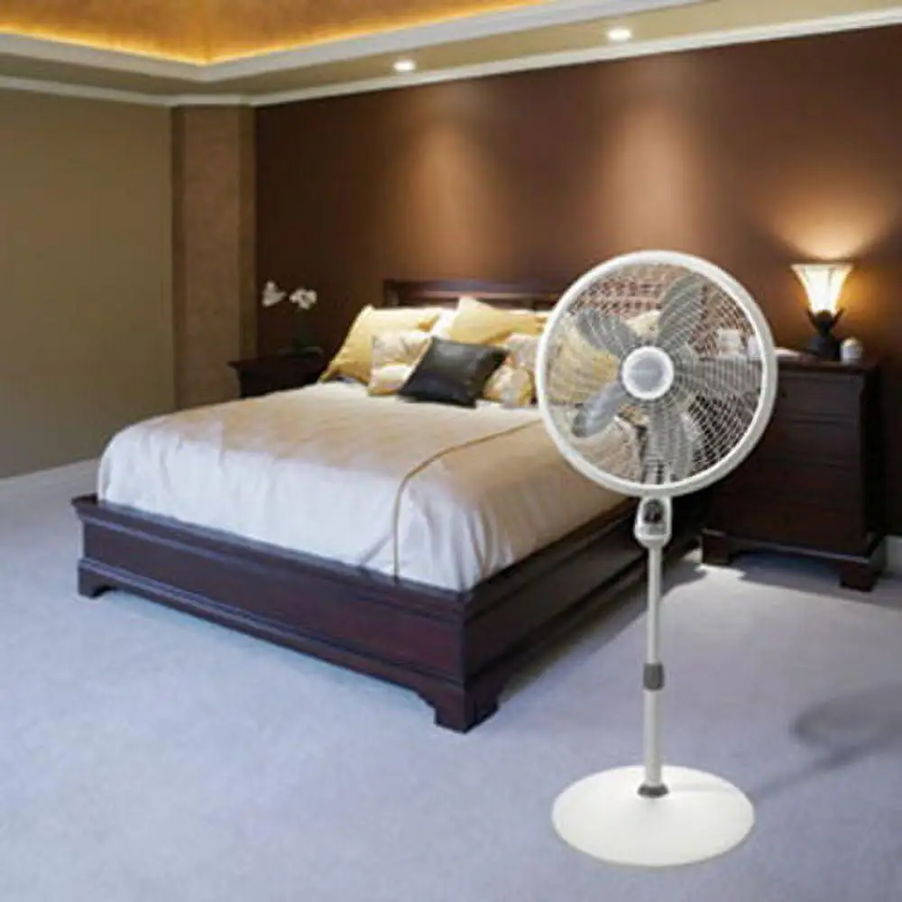 مروحة بقاعدة 18 بوصة، 3 سرعات، جهاز تحكم عن بعد، متأرجح هادئ، ارتفاع قابل للتعديل، موفر للطاقة، تبريد منزلي، للاستخدام الداخلي
