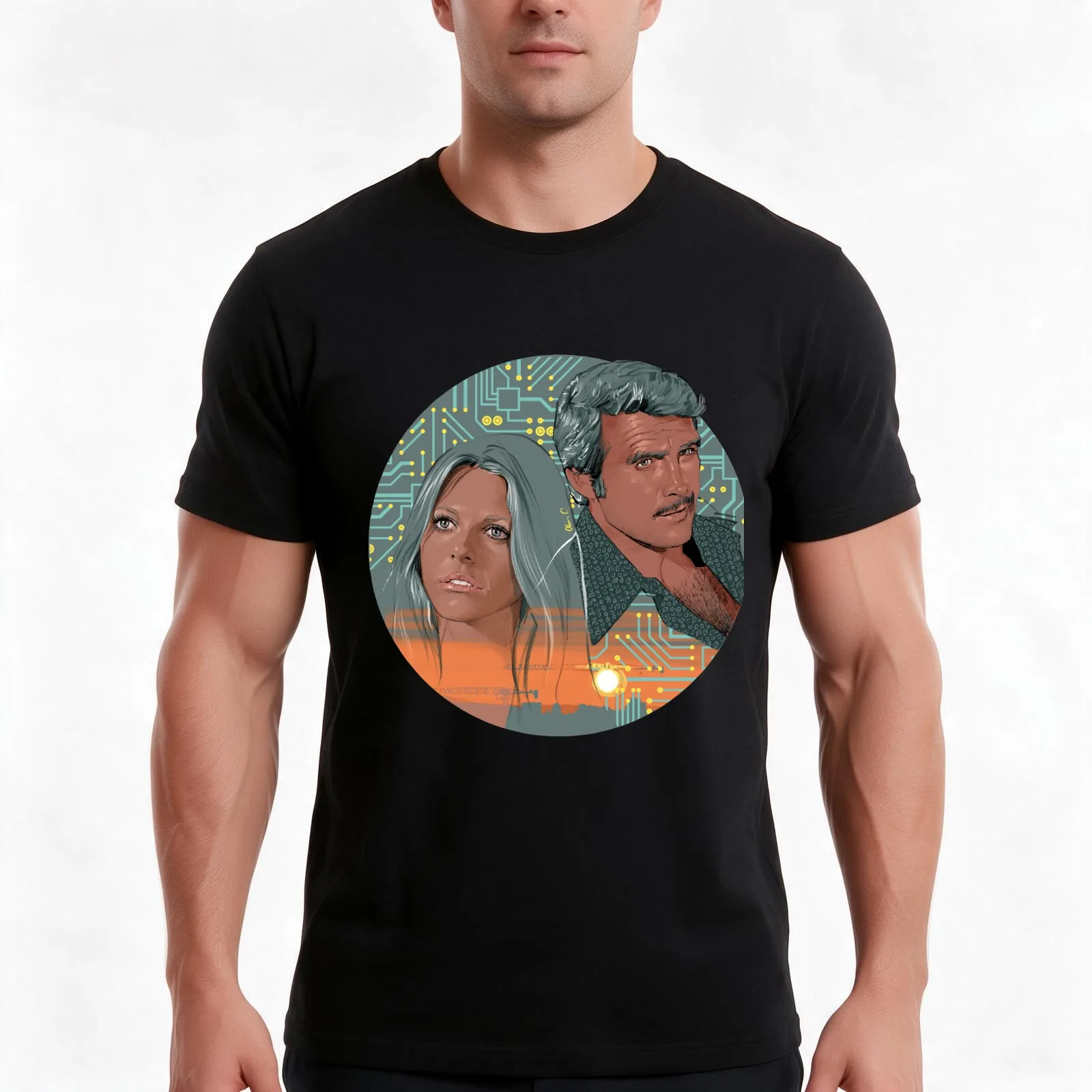 Steve & Jaime T-Shirt, Summer Casual Cotton Tee, Oversized Streetwear Tops, Vintage Graphic Print, Loose Fit Short Sleeve