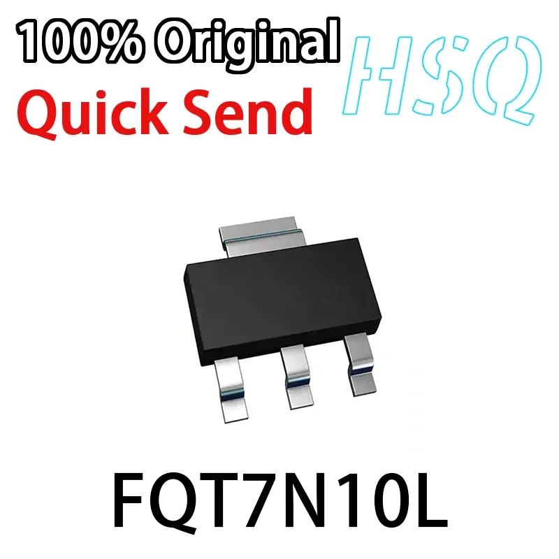 10PCS FQT7N10L FQT7N10 MOS FET N Channel 100V 1.7A Patch SOT-223 7N10L New Spot