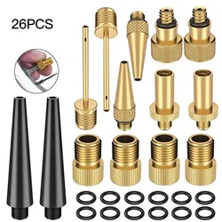 26 Pack Bicycle Valves Adapter Accessories Adjustment Ergonomic Pump Adapters Combinations Inflator Tool Parts