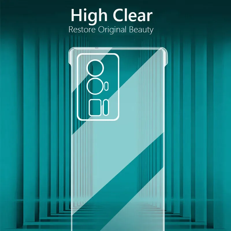 Frameless Slim Clear Hard Back Cover Case On For Xiaomi Poco F5 Pro PocoF5 Pro 5G ShockProof Coque Phone Cases