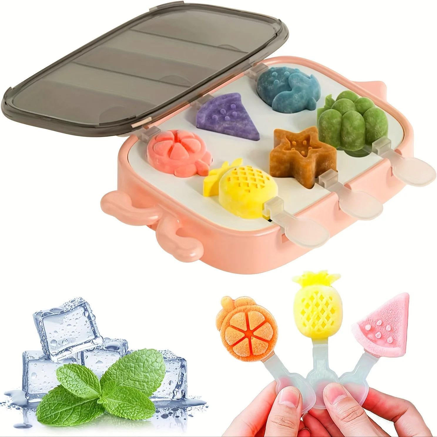 

1pc, Ice Cream Molds, Popsicle Mold, Silicone Ice Cream Molds With Sticks, Mini Ice Cream Molds, Cartoon Popsicle Molds, Water I