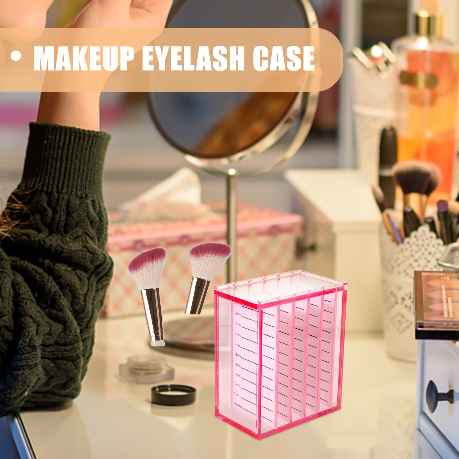 

5-Tier False Eyelash Storage Box Acrylic Desktop Organizer Portable Travel Case For Women Large Capacity Eyelash Container