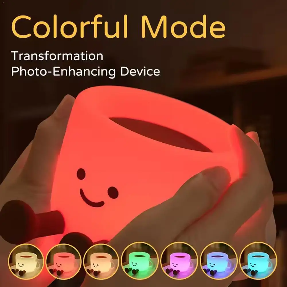 Coffee Cup Night Light LED Mug With Color-Changing Tap Light Home Ambiance Light Desktop Decorative Light Dropshipping