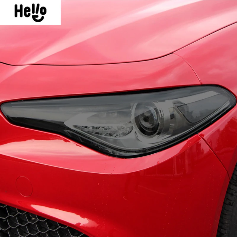 For Alfa Romeo Giulia 952 2016-Present Car Headlight Protective Film Smoked Black Tint Wrap Vinyl Transparent TPU Sticker