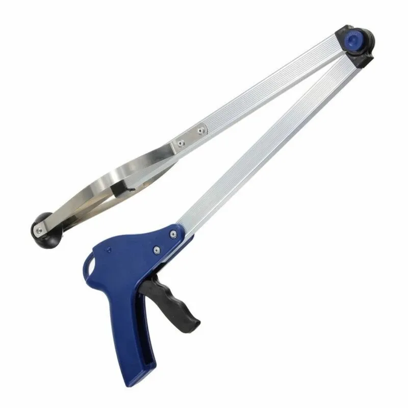 Lightweight Folding Aluminum Grabber Tool for Retrieving Items from Hard to Reach Areas Including Gardens and Markets