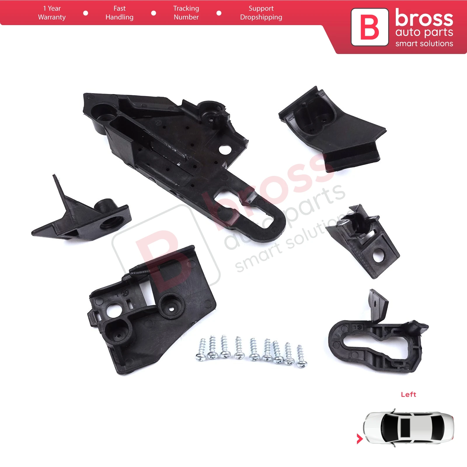 

BHL563-1 Headlight Holder Mount Repair Bracket Tab Set Left Side for Seat Leon Cupra MK4 KL1 KL8 2020-On 5FA998225