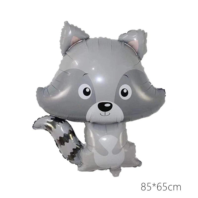 1pc Cartoon Animal Foil Balloons fox lion bear squirrel Globos Air Balloon Birthday Party Decorations Kids Inflatable Toys