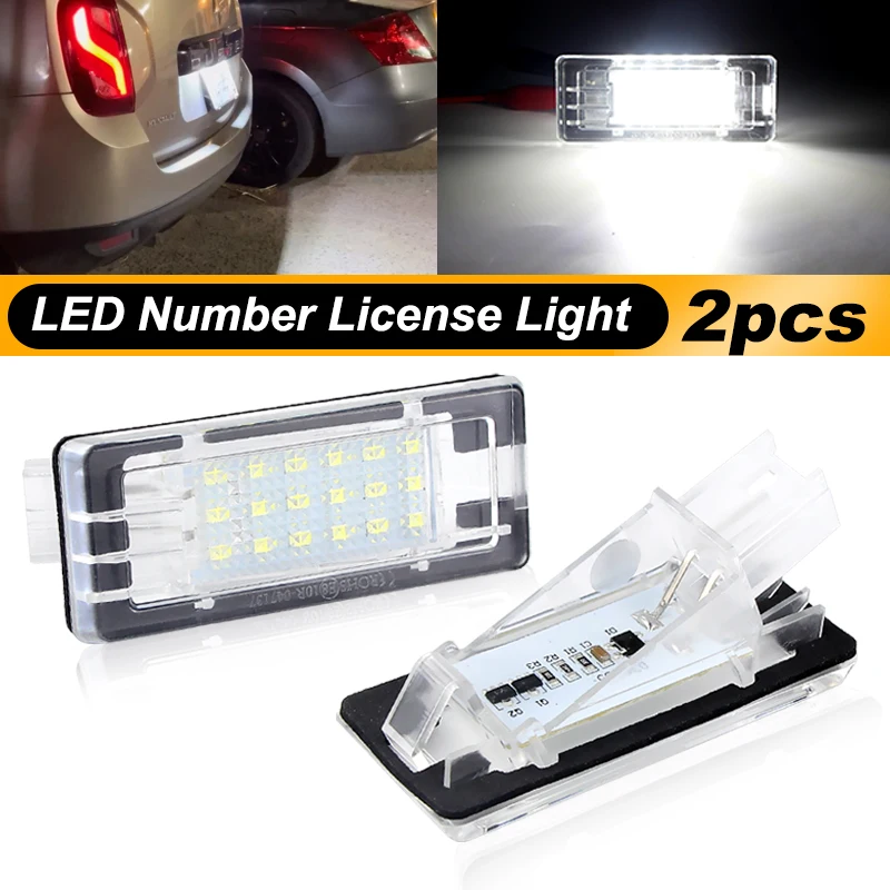 2pcs LED Licence Number Plate Light For Renault Laguna Scenic MK2 MK3 Espace MK4 Fluence OEM#8200013577,8200013577F