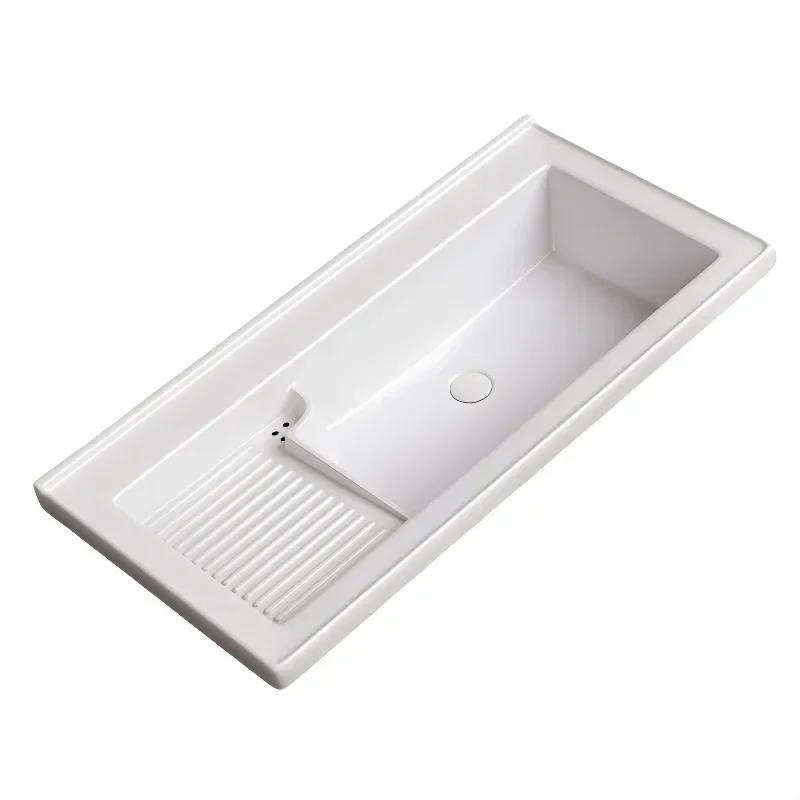 Modern minimalist balcony bathroom laundry pool, washboard, semi-recessed wash basin