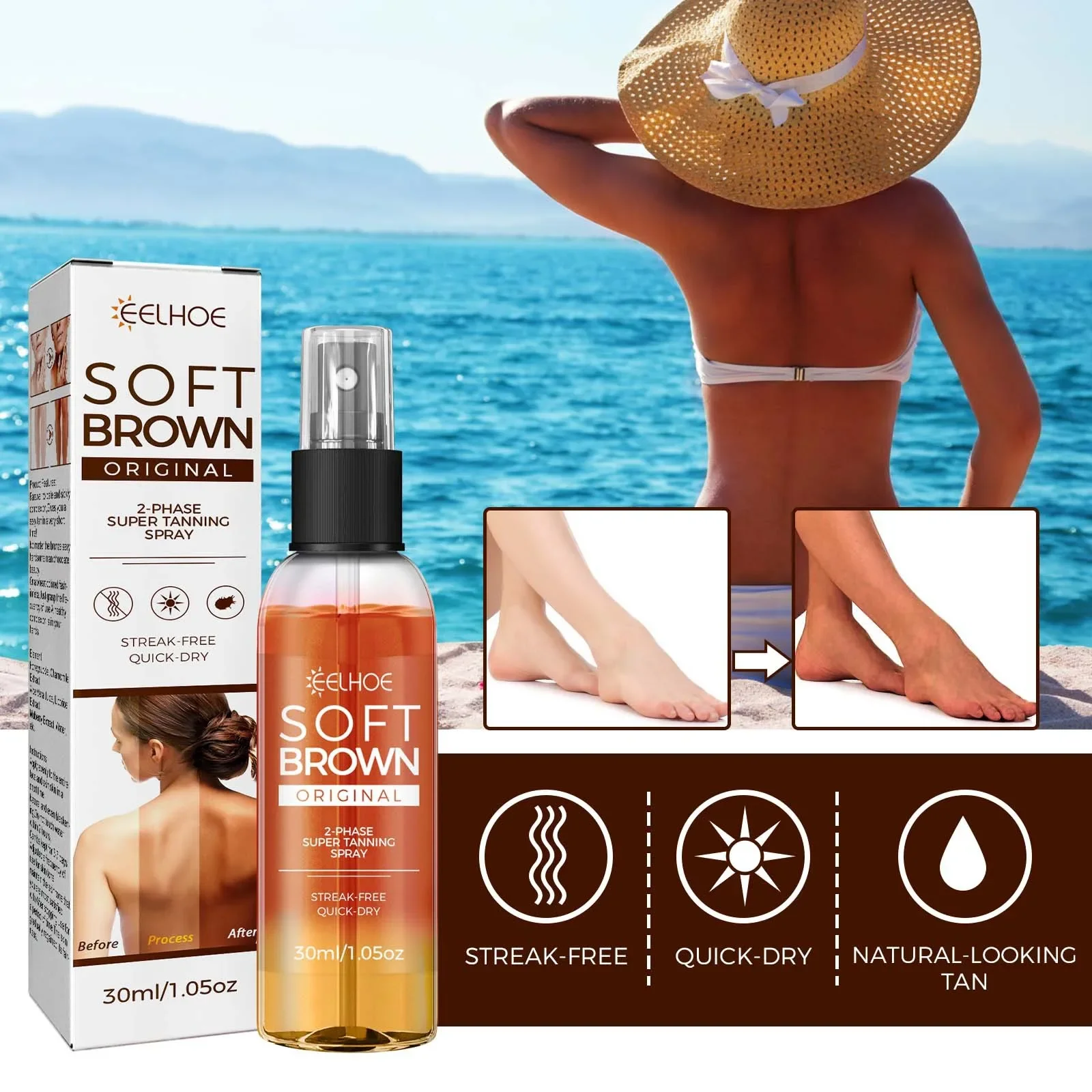 Beautiful Bronze Skin Body Tanning Oil Spray Sunless Self Tanning Lotion Bronze Quickly Coloring Face Body Natural Tan Cream