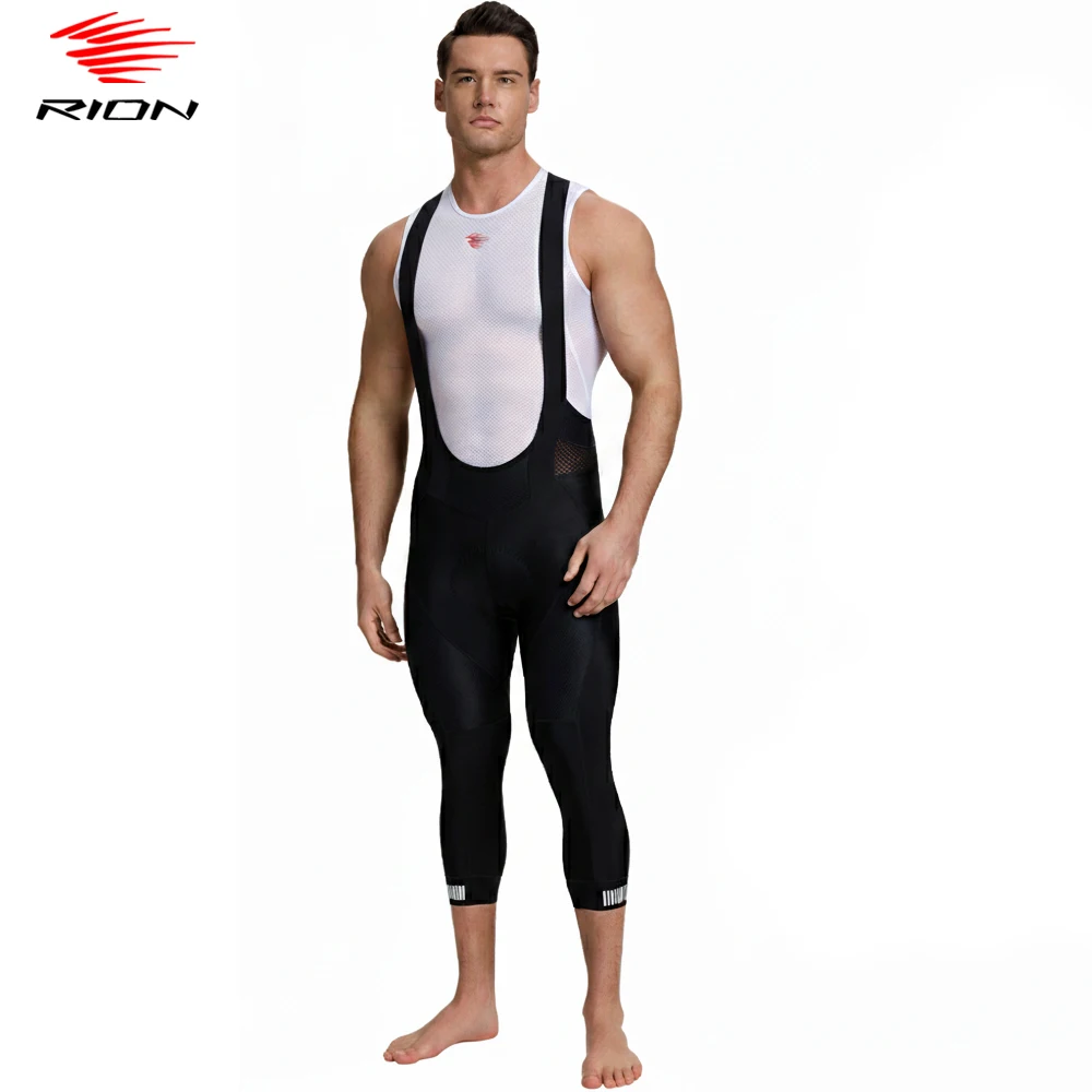

RION Men Cycling Shorts 3/4 Pants Road Bike Clothes MTB Bibs Padded Male Bicycle Tights 5H Pro Team Overalls Breathable 20-35℃