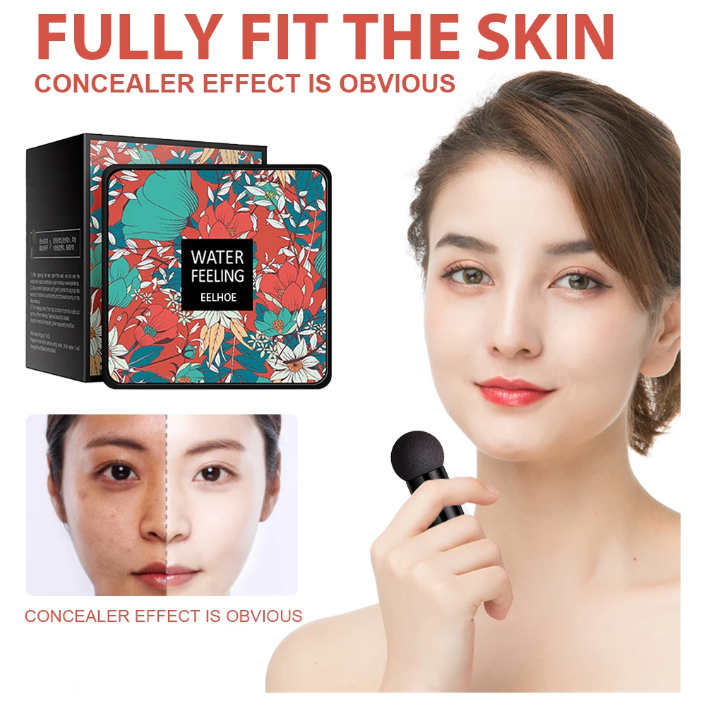 EELHOE Air Cushion BB Cream Moisturizing Concealer Foundation Cover Face Blemishes Waterproof Invisible Pore Brighten Complexion