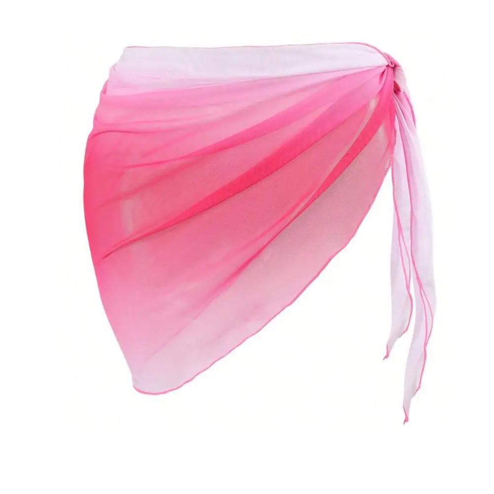 Gradient Color Chiffon Bikini Wrap Versatile Scarf Swimwear Shawl Sunscreen Cover Up Beach Sheer Cover Up Skirt Pool Scarf 90%