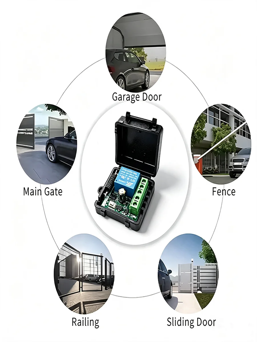 433MHz Universal 4-Key Garage Door Remote Cloner, Fixed Code Duplicator Copies Gate Opener Commands