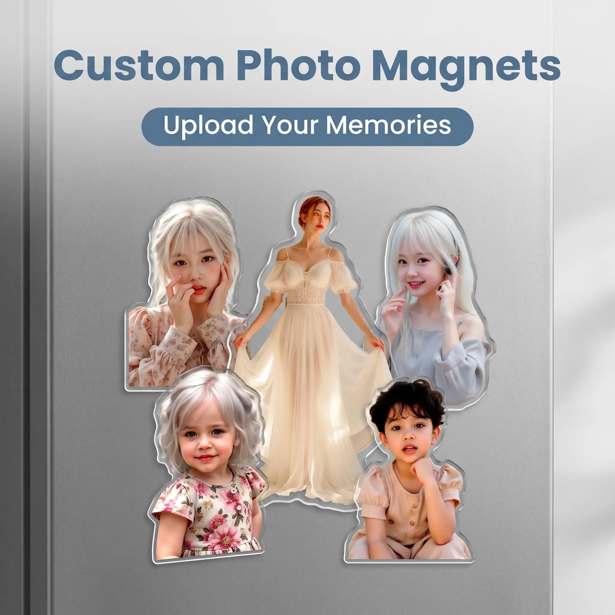 Irregular-shaped Acrylic Photo Fridge Magnet. Customizable Image on Acrylic Material, Firmly Adheres to Iron Surfaces