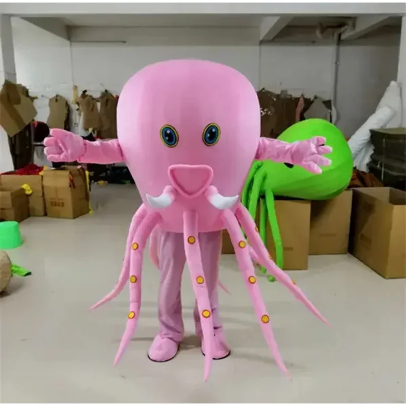 คอสเพลย์ Marine life Octopus Squid Mascot เครื่องแต่งกายโฆษณาพิธีวันเกิดชุดแฟนซีสัตว์ Carnival ดําเนินการ props