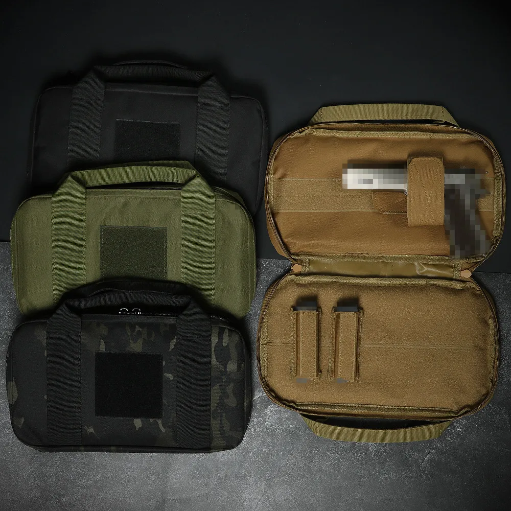 

Tactical Pistol Gun Case with Magazine Slots Firing Range Training Handbag Pistol Storage Bag for Hunting Airsoft Shooting Range