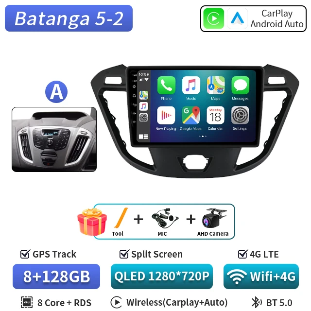 Android 16 voor Ford Tourneo Custom 1 I Transit 2012-2021 Qualcomm Snapdragon Navigatie 5G Multimedia Speler Auto Carplay auto