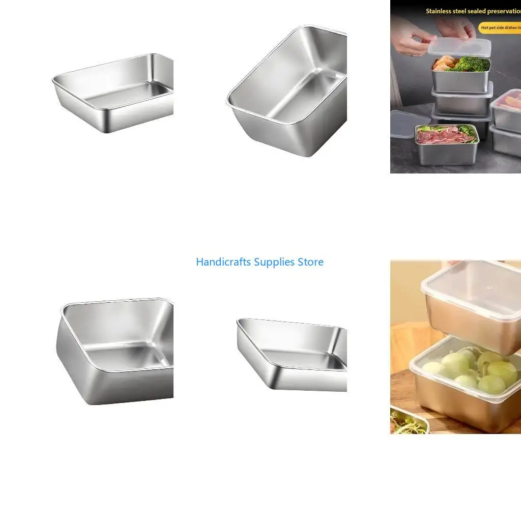 R1WA Metal Meal Prep Container Serving Tray for Dining Picnics and Ingredient Staging